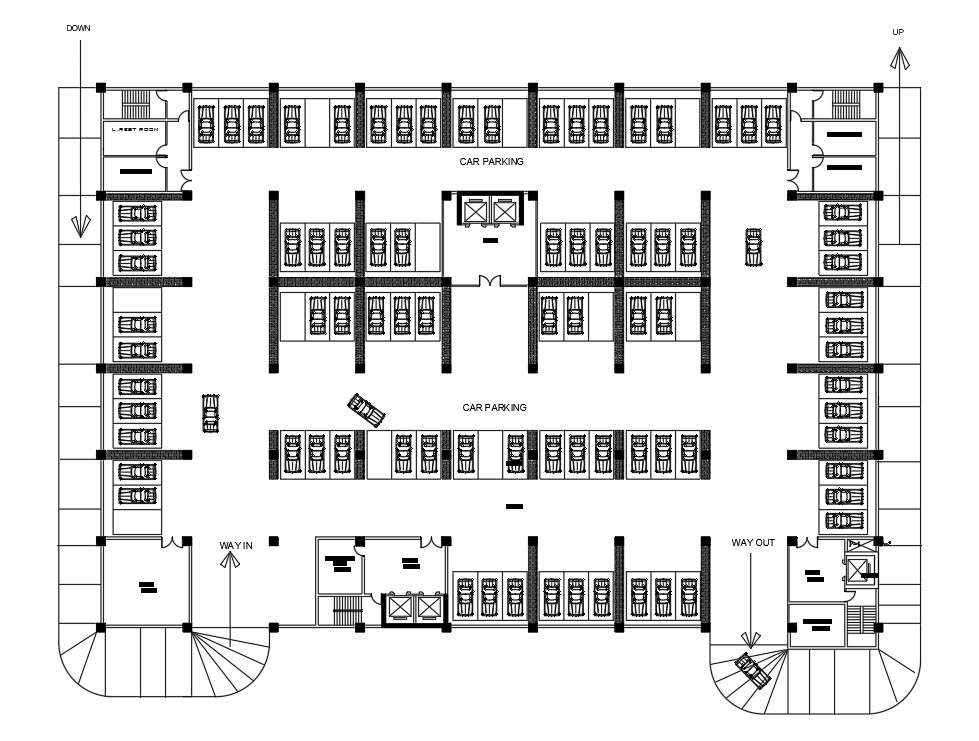 Hotel Basement Floor Plan Autocad Drawing Dwg File Cadbull Images