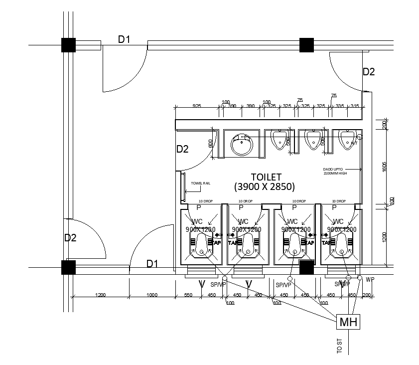 73x50m swimming pool plan of the 6x4m toilet plan is given in this ...