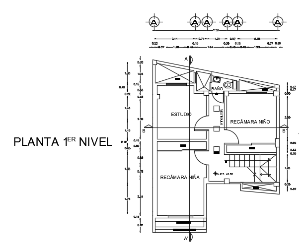 7x11m Three Story First Floor Residential Plan Autocad Drawing Is Given In This File Cadbull