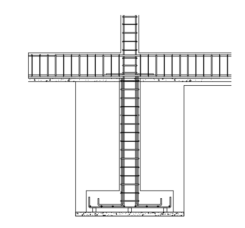 7x12m house building foundation and column connection detail drawing ...