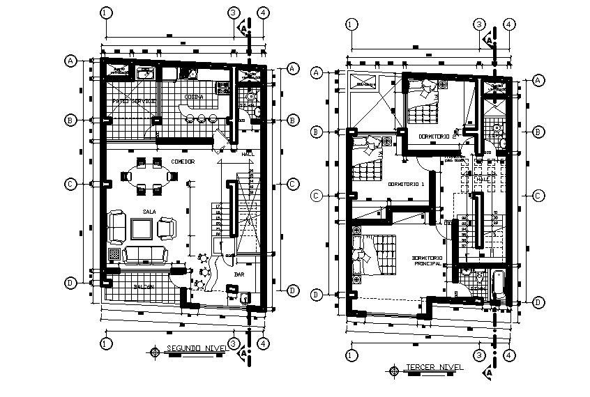 7x12m house plan is given in this Autocad drawing file. Download now ...