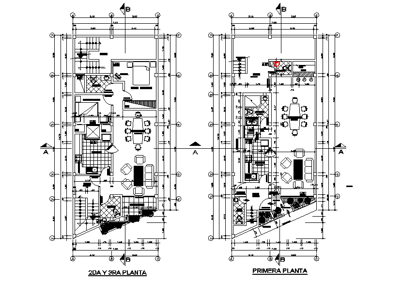 7x17m house building plan is given in this Autocad drawing file ...