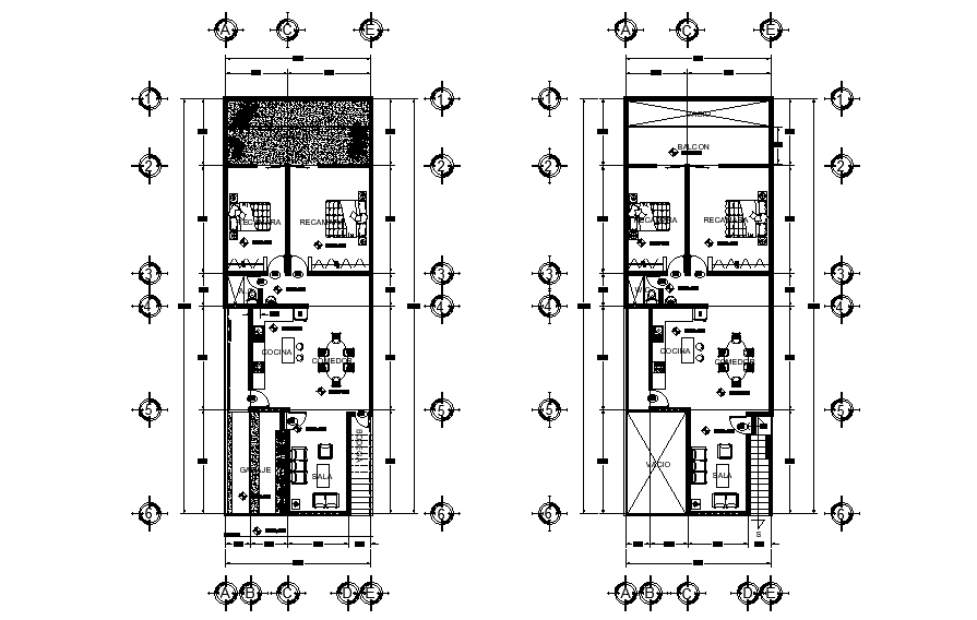 7x20m house plan is given in this Autocad drawing model. Download now ...