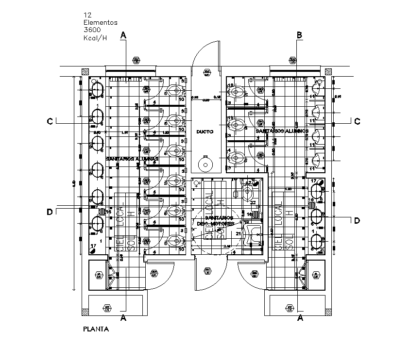 7x7m toilet plan is given in this Autocad drawing file. Download now ...