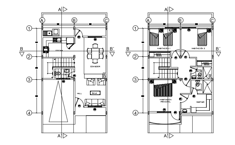 7x9m home plan cad 2d drawing is given in this file - Cadbull