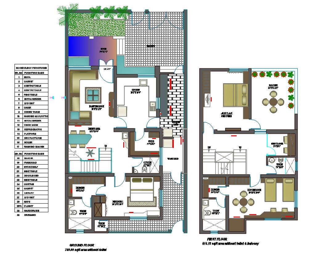 800 SQ FT House Plans 3 Bedroom Design AutoCAD File - Cadbull