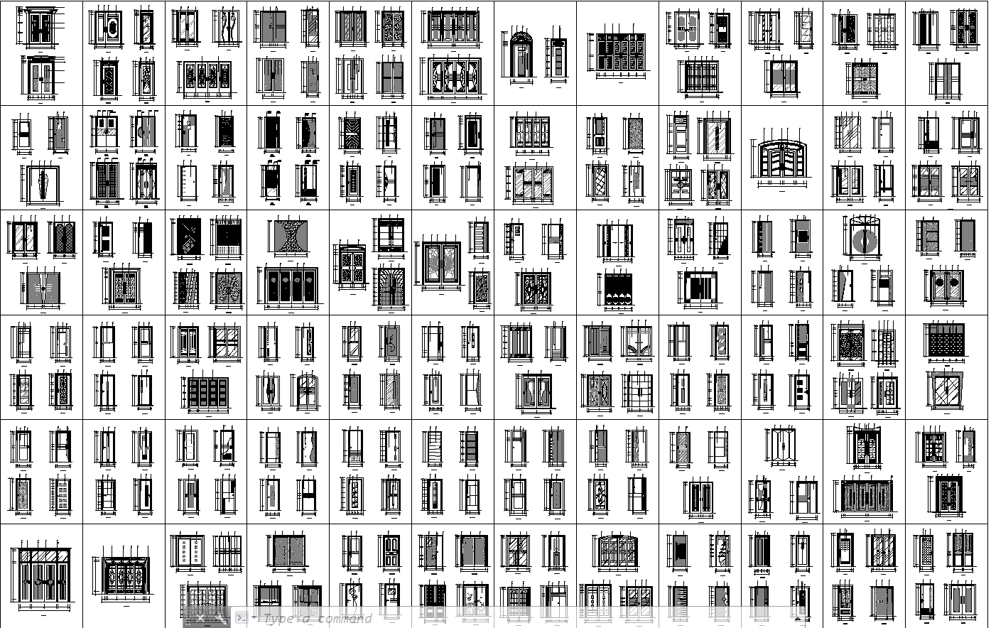 Door design autocad files - Cadbull