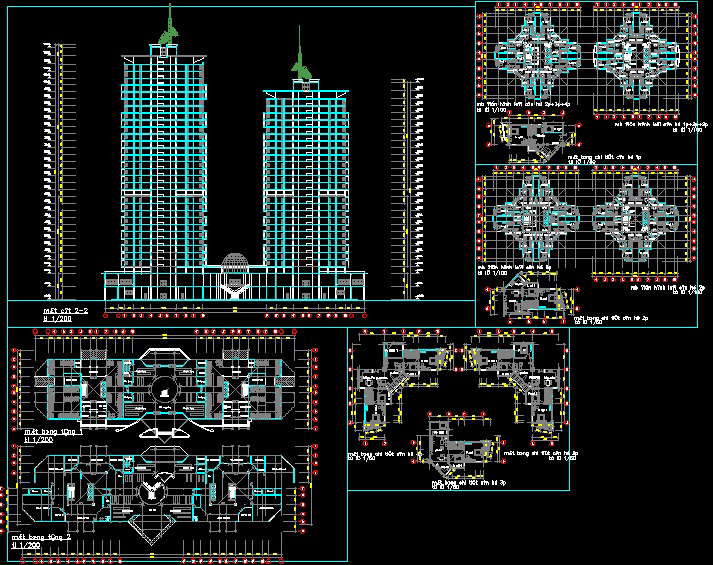 High Rise Apartment Tower Cad Drawings Are Given In This Cad File | My ...