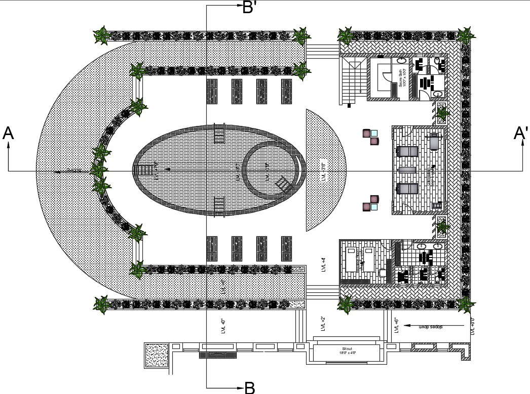 81’x216’ luxury villa plan of swimming pool is given in this Autocad ...