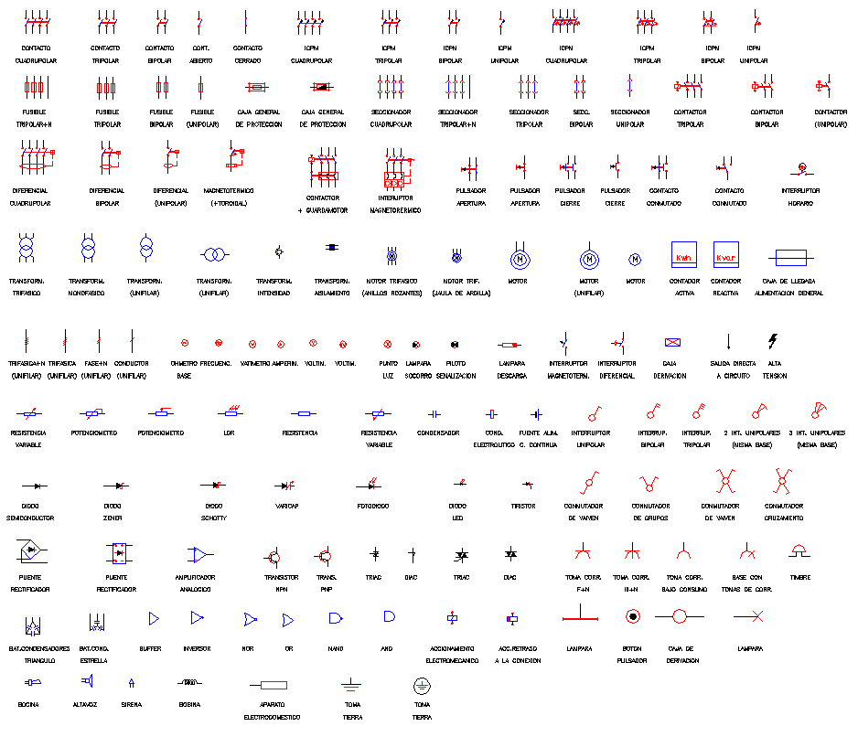 Electronic symbol dwg - Cadbull