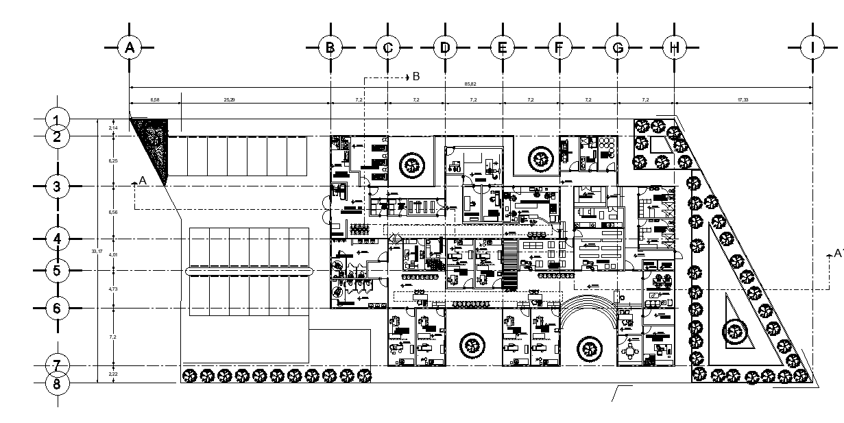 85x33m hospital plan is given in this Autocad drawing file. Download ...