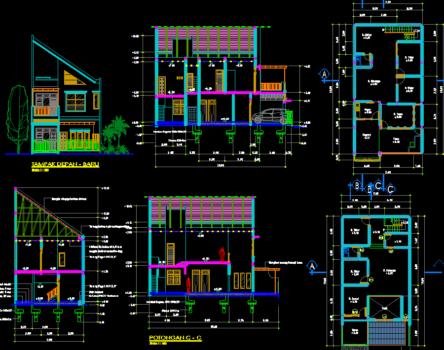 House Design cad drawings are given in this cad file. Download this cad ...