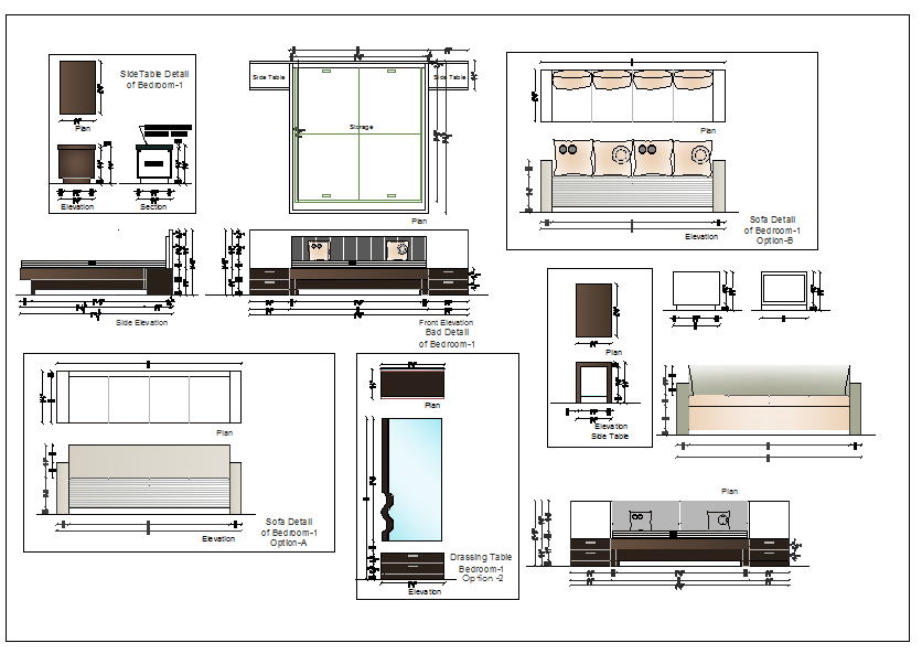 Bed Room Furniture design - Cadbull