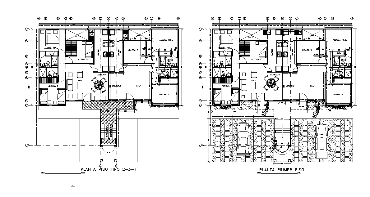 8x16 Meter 3 Bhk Apartment Layout Plan Autocad Drawing Dwg File Cadbull 7824