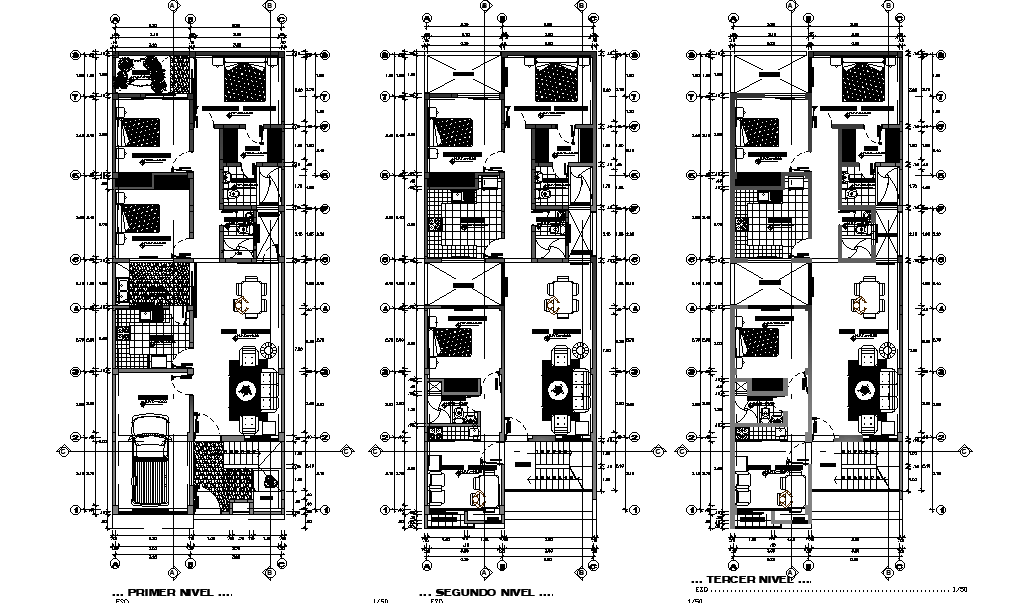 8X20 Meter 3 BHK House Layout Plan CAD Drawing DWG File - Cadbull