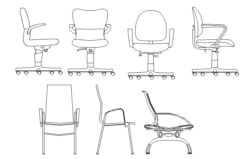 Chair Block Design - Cadbull