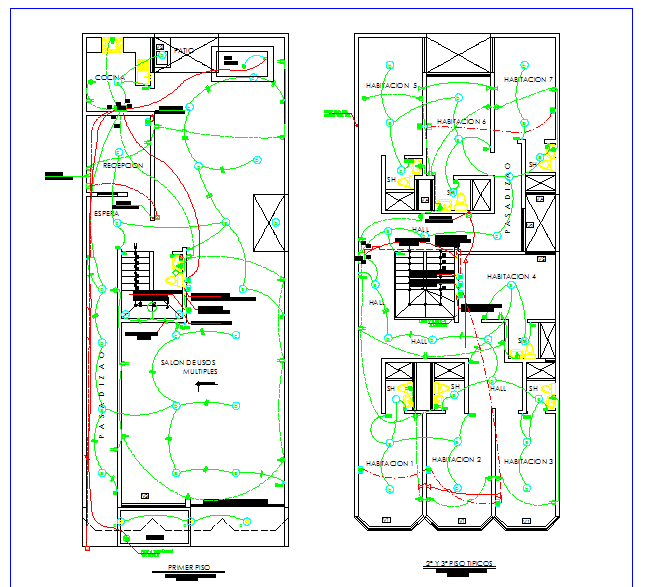 House electrical plan design - Cadbull