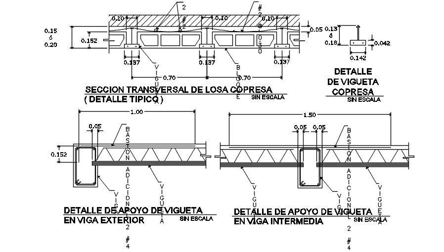 8m height of the house building beam section is given in this Autocad ...