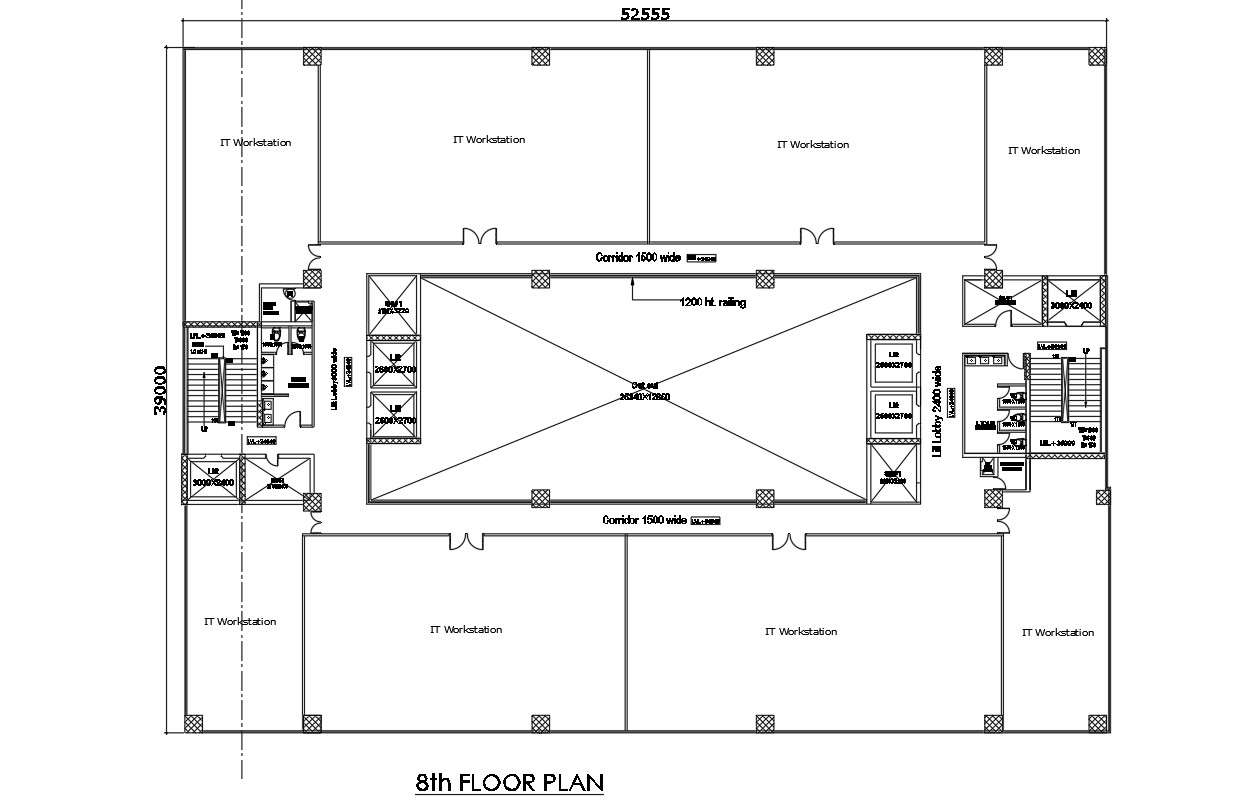 8th Floor Plan Of It Workstation In Detail Autocad 2d Drawing Dwg File Cad File Cadbull