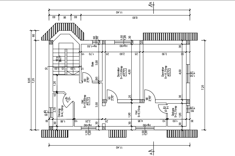 8x11m architecture duplex 3bhk house plan cad model is given in this ...