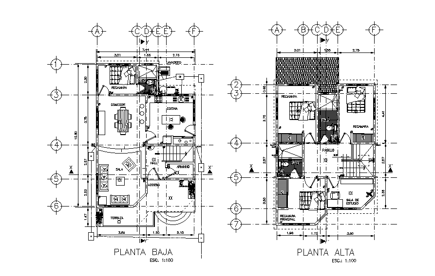 8x11m house plan is given in this Autocad DWG drawing file. Download ...