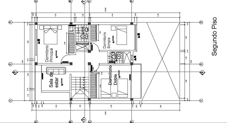 8x15m Architecture 3 Story First Floor House Plan Cad Drawing Is Given In This File Cadbull