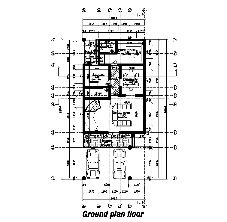 8x19m ground floor house plan is given in this Autocad drawing file ...