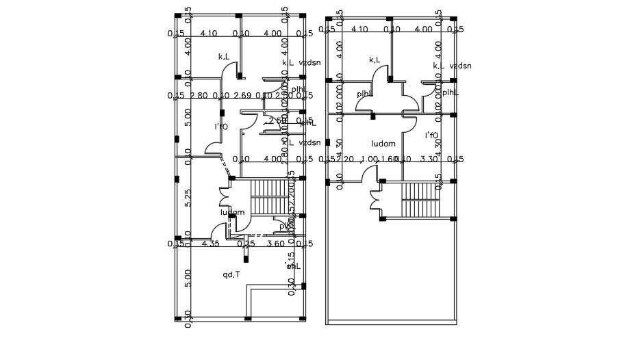 8x20m residential house plan AutoCAD drawing - Cadbull