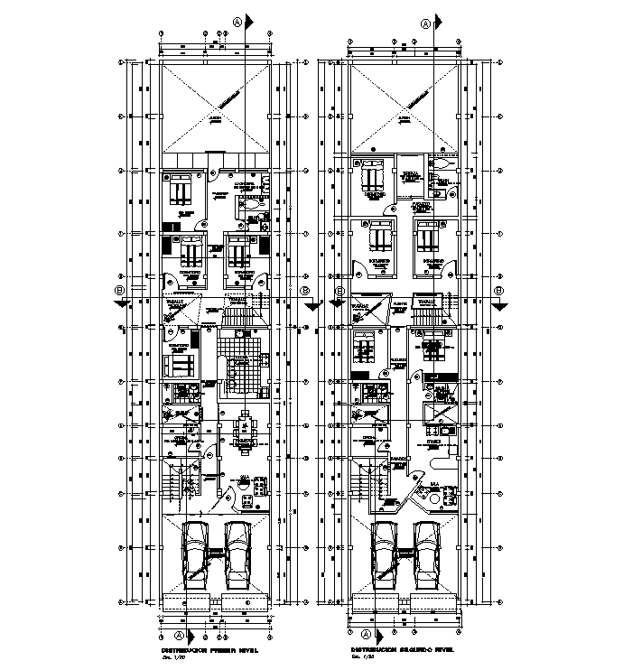 8x35m office cum house plan is given in this Autocad drawing file ...
