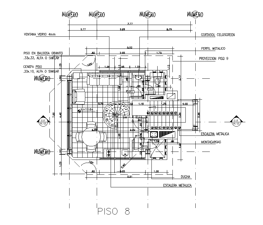 8x8m Security Room Plan Is Given In This Autocad Drawing File. Download 