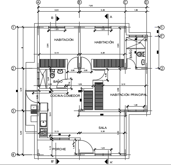 8x9m luxury villa plan 2d AutoCAD drawing is given in this model - Cadbull