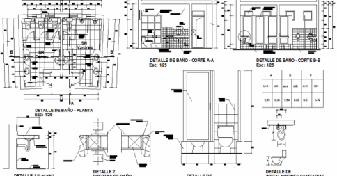 Patient bathroom cad drawing is given in this cad file. Download this ...