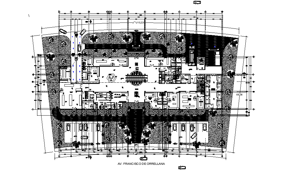 95x69m office plan is given in this Autocad drawing model. Download now ...