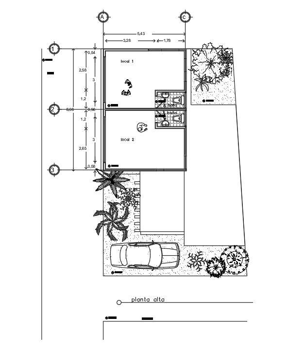 9X13m first floor house plan is given in this Autocad drawing file ...