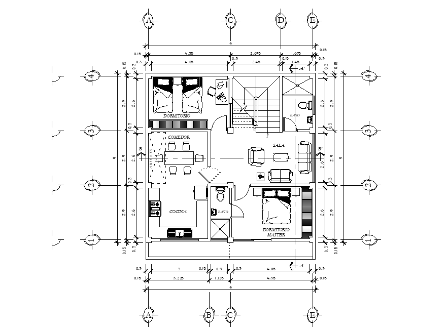 9x9-meter-house-drawing-with-centre-line-plan-download-dwg-file-cadbull