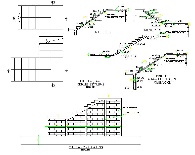 Construction Stair Detail - Cadbull