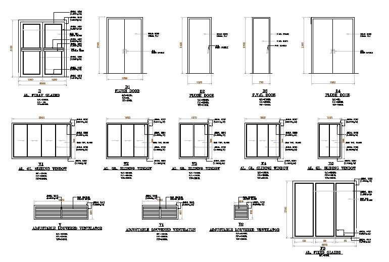 Door & Windows Joinery Detail - Cadbull