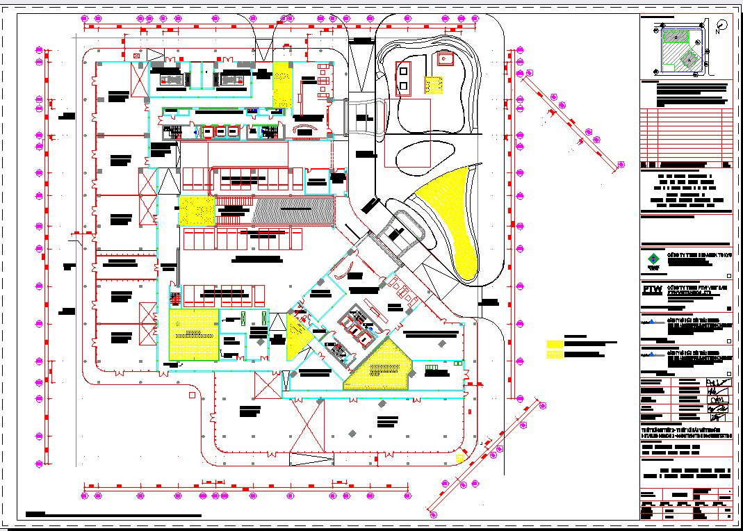 Hotel Level 1 floor WP plan - Cadbull