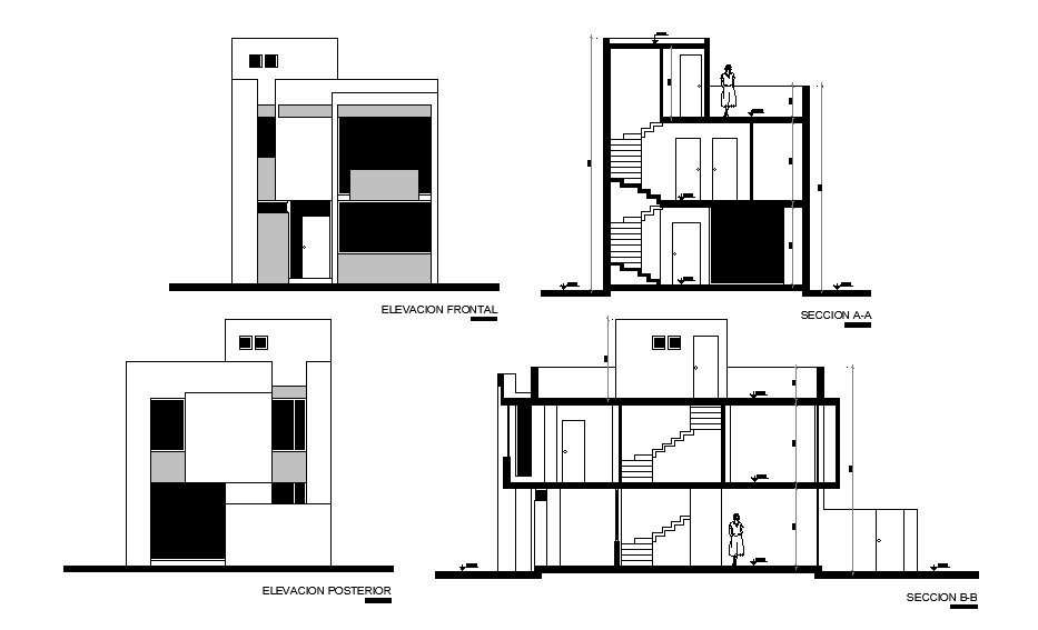 9m height of the office building is given in this Autocad drawing file ...