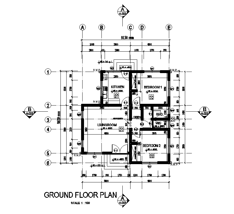 9x10m House Plan Is Given In This Autocad Drawing Filedownload Now Cadbull