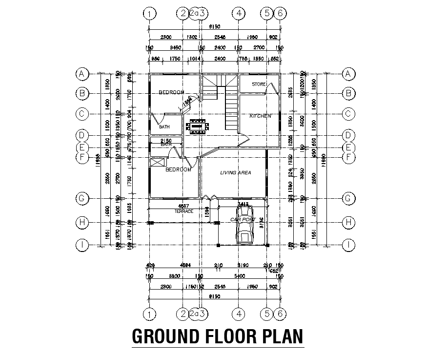 9x12m Ground Floor Residential Plan Is Given In This Autocad Drawing 