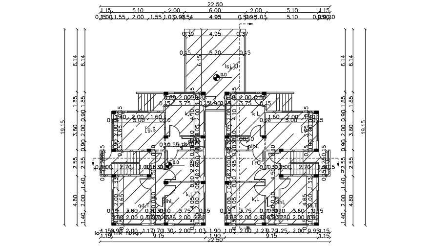 9x13m Ground Floor House Plan Autocad Drawing Cadbull