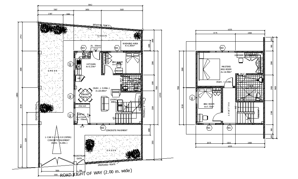 9x14 Meter House Ground Floor And First Floor Plan Dwg File Cadbull Images And Photos Finder