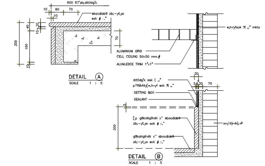 A Cell ceiling system were given in the autocad DWG drawing file ...