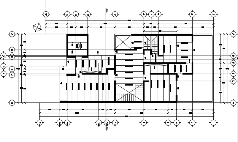 A Beam Layout Of The 24x10m Architecture Two Story First Floor House Plan Cad Drawing Cadbull