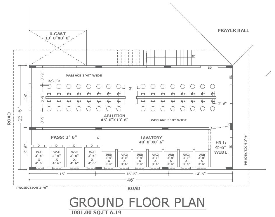 Ablution space design with under ground water tank detailed layout plan ...