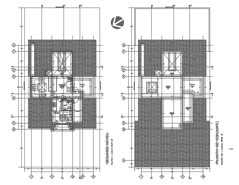 A center line marking of 10x12m bungalow house plan - Cadbull