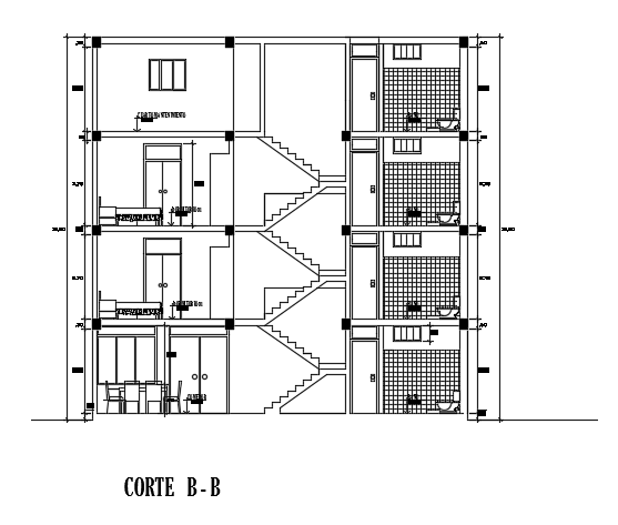 A cut section BB view of the 12x10m house building is given in this ...