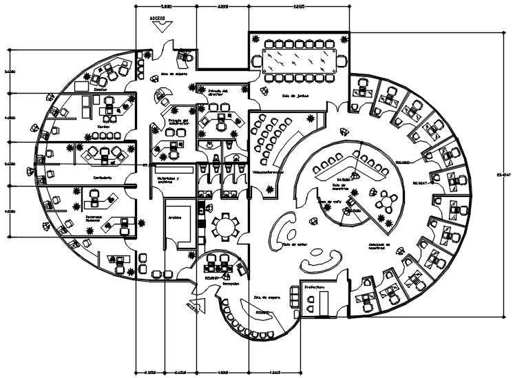 Office Floor Plan With Dimension Dwg File Cadbull 