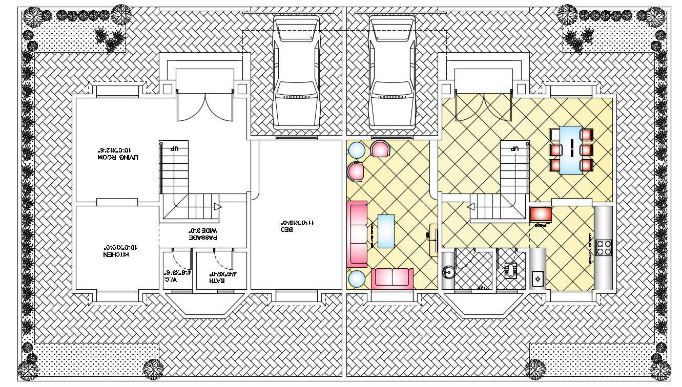 aesthetic-twin-house-floor-plan-is-given-in-this-cad-file-download-this-2d-cad-file-now-cadbull